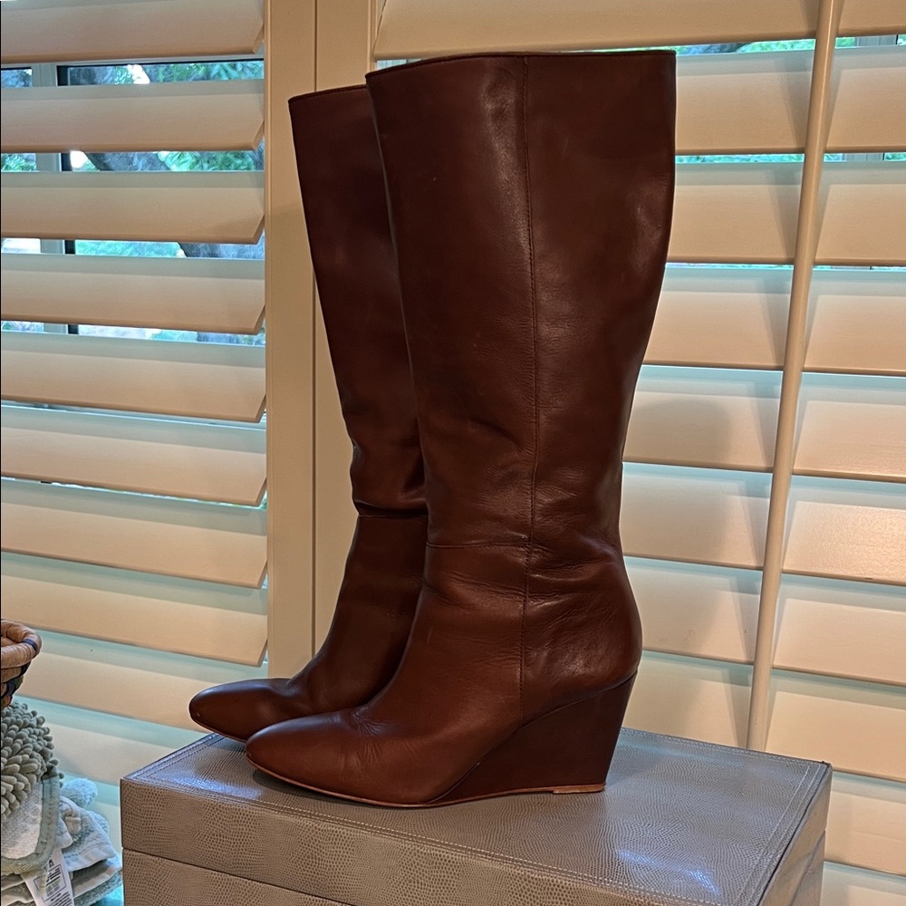 Loeffler Randall brown leather boots. - Picture 2 of 5